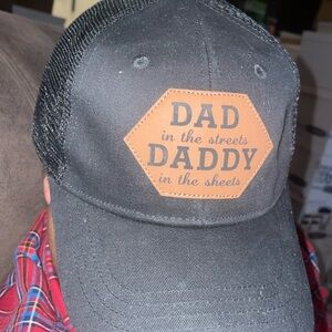 Dad hat super cute black trucker style with patch